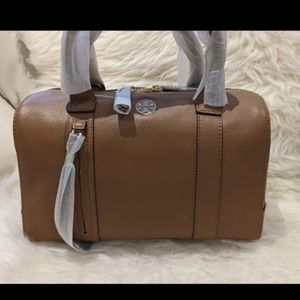 Tory Burch Small Brody cute brown leather Boston bag purse NWT $425